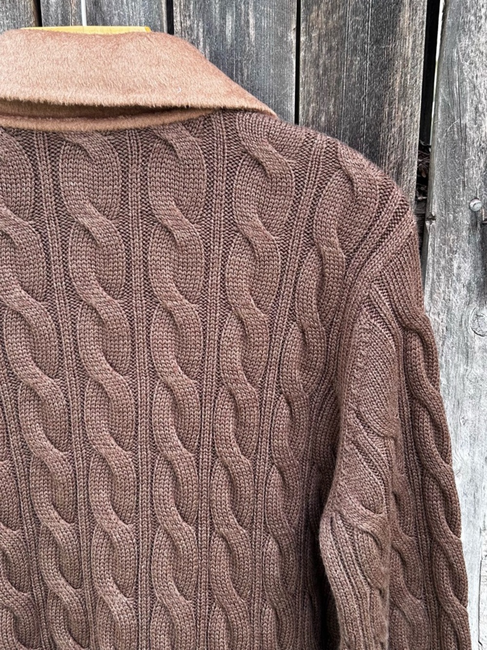 NWT Hunter Double Breasted Wool Blend Sweater Jacket Camel Tan Brown L - Picture 12 of 16